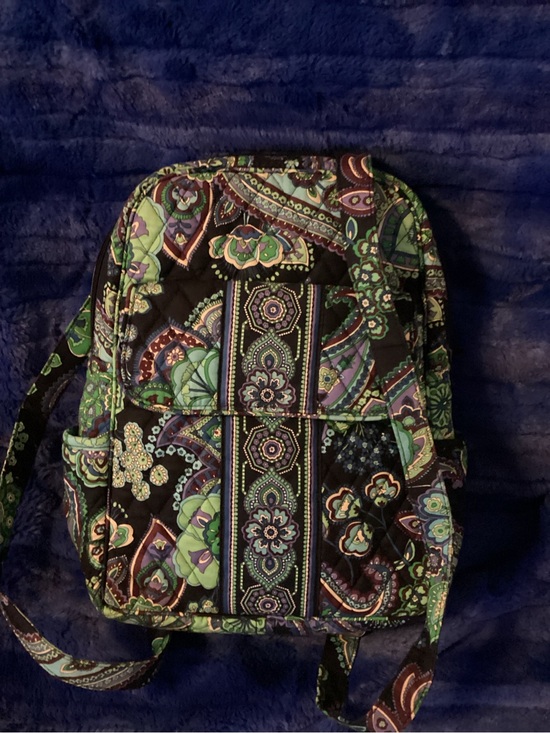 Vera Bradley Handbags - Vera Bradley Quilted Paisley Backpack in Black, Green & Purple